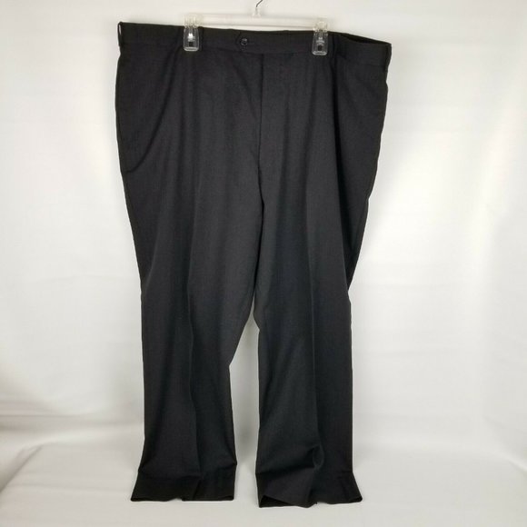 Pronto Uomo Mens Suit 54L Black Wool 2 Button - Picture 10 of 12